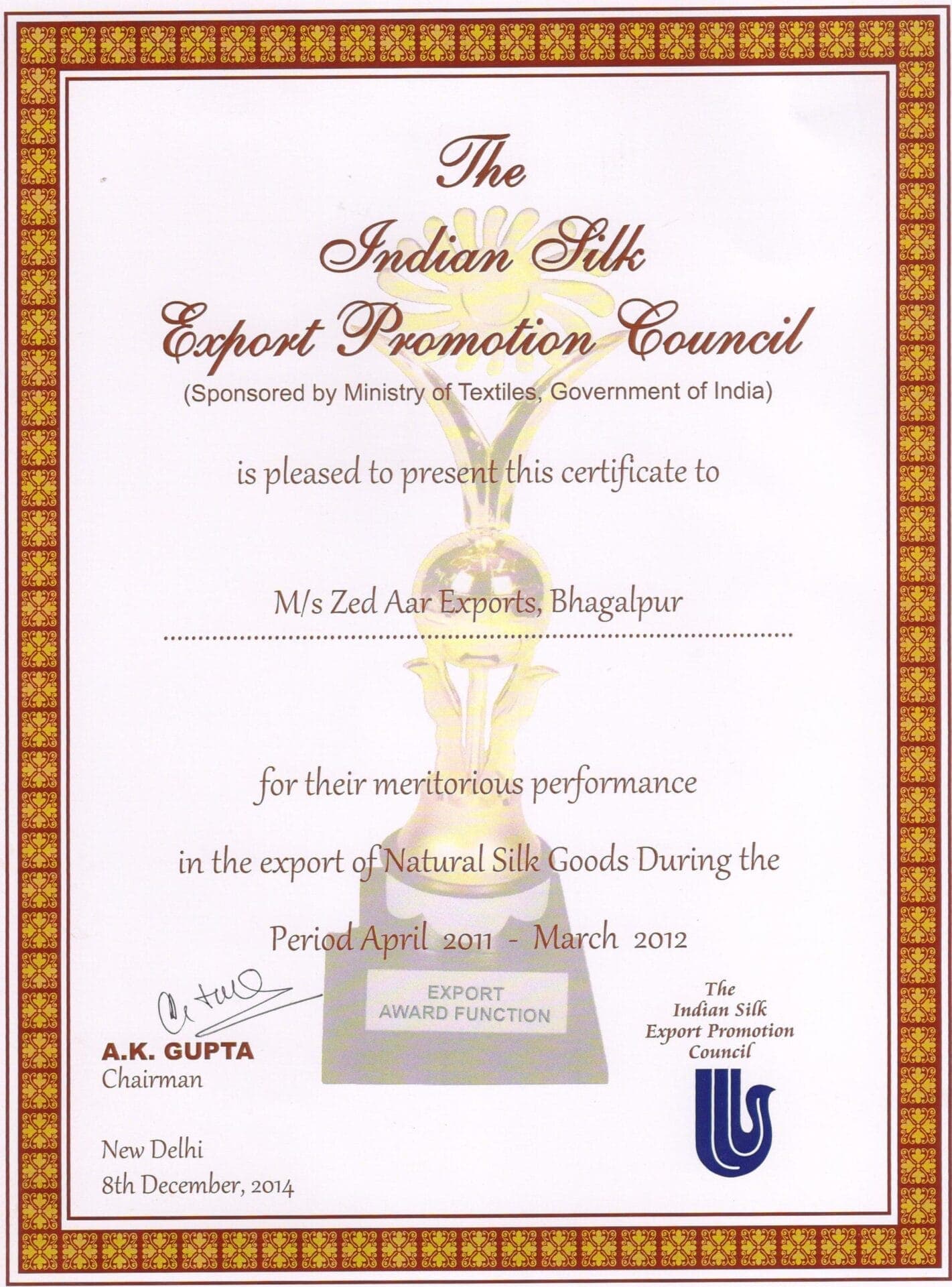 Certificate 2011-2012