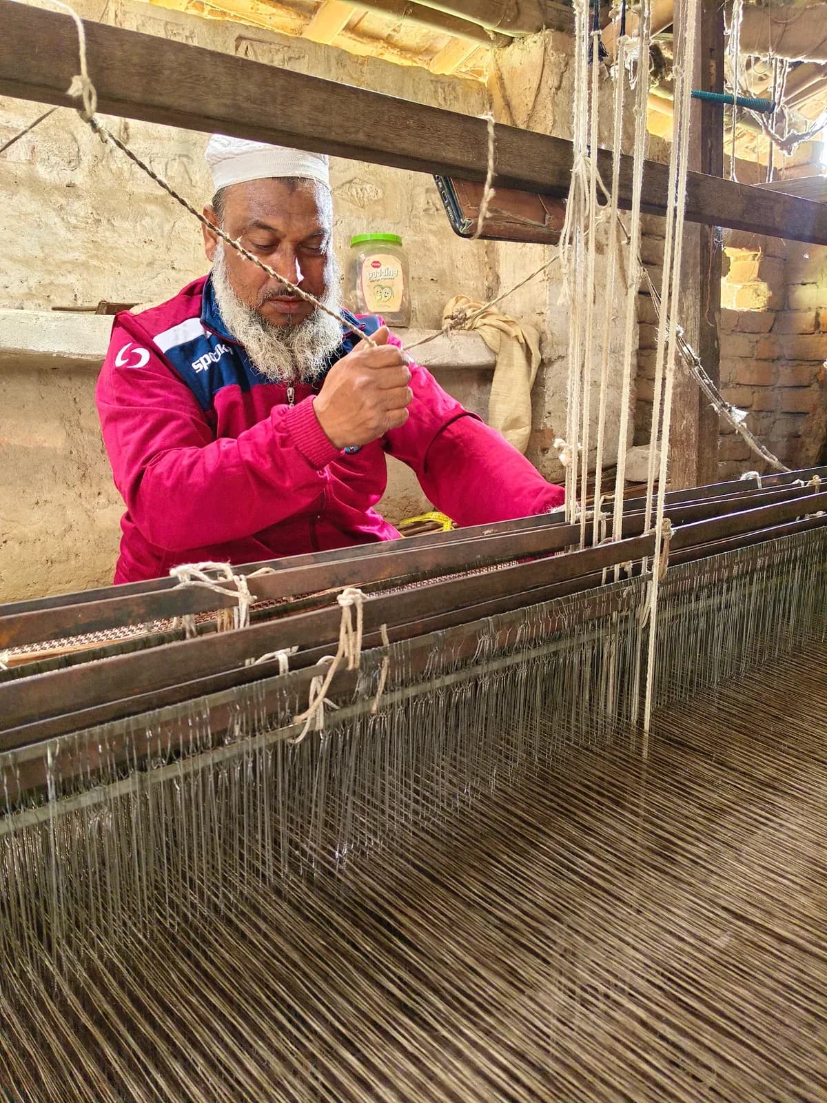 Mubarak at his handloom in Bhagalpur