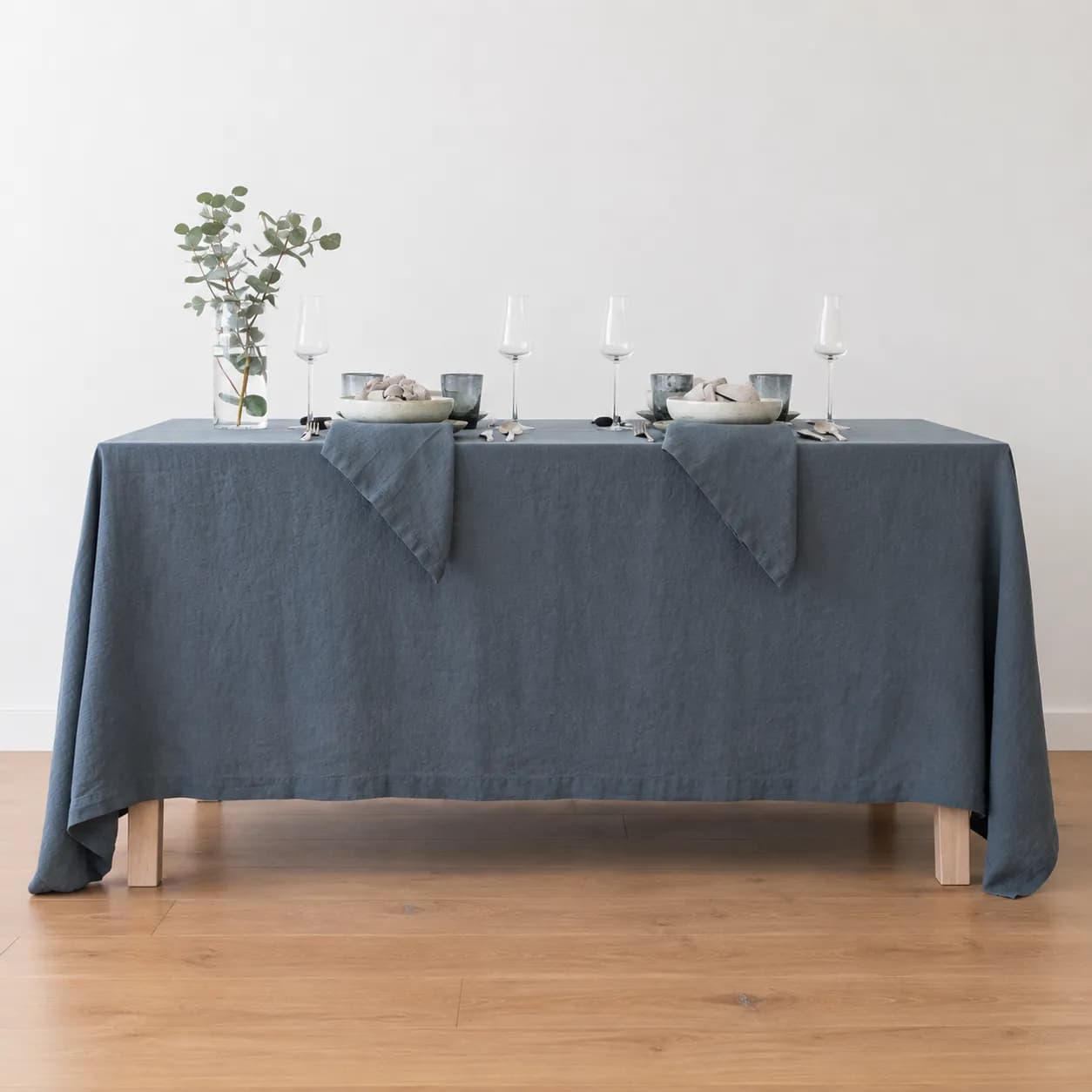 100% Pure Linen Tablecloth – Mustard Yellow Textured Dining Table Cover, 240 × 140 cm
