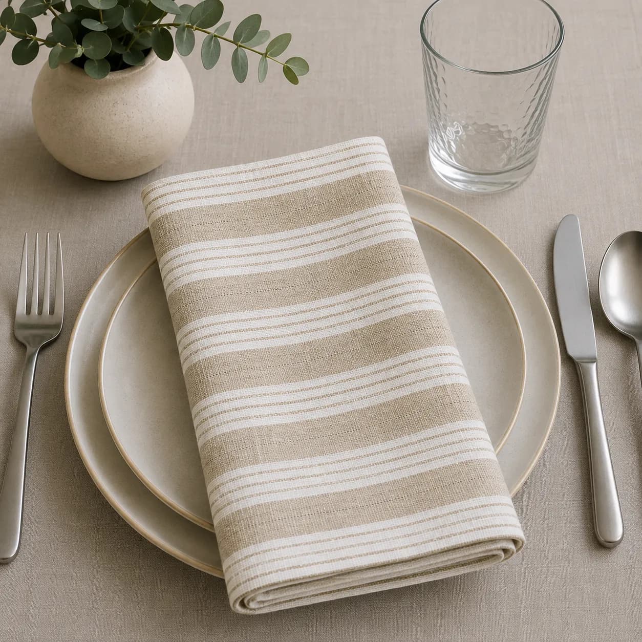 Premium 100% Linen Napkins for Dining Table | Reusable European Flax Linen Cloth Napkins |
